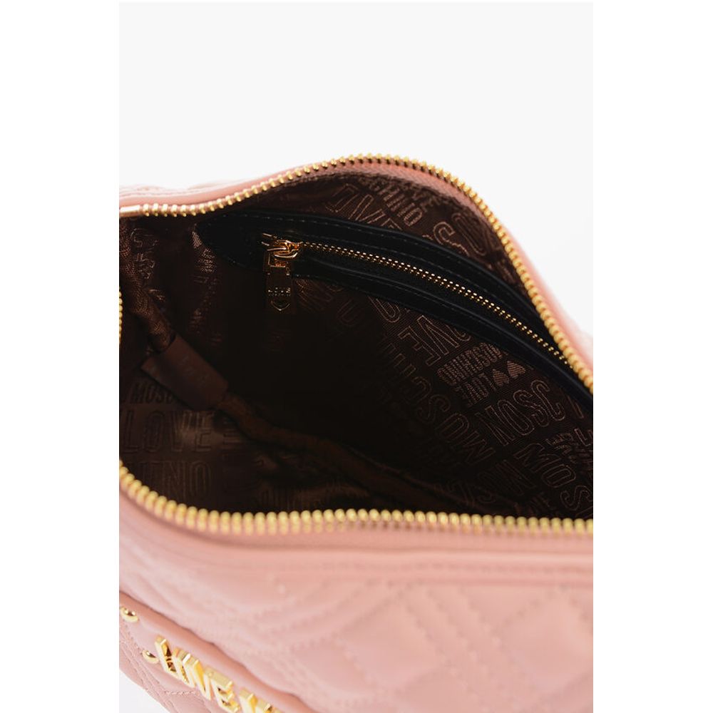 LOVE Quilted Faux Leather Shoulder Bag with Golden Chain