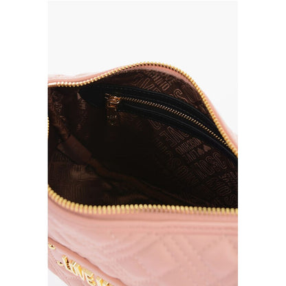 LOVE Quilted Faux Leather Shoulder Bag with Golden Chain