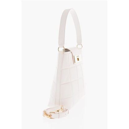 LOVE Quilted Faux Leather Shoulder Bag with Turn Lock Closur