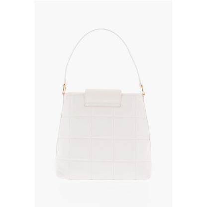 LOVE Quilted Faux Leather Shoulder Bag with Turn Lock Closur