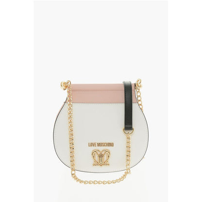 LOVE Two-Tone Faux Leather Bag with Golden Turn Lock Closure