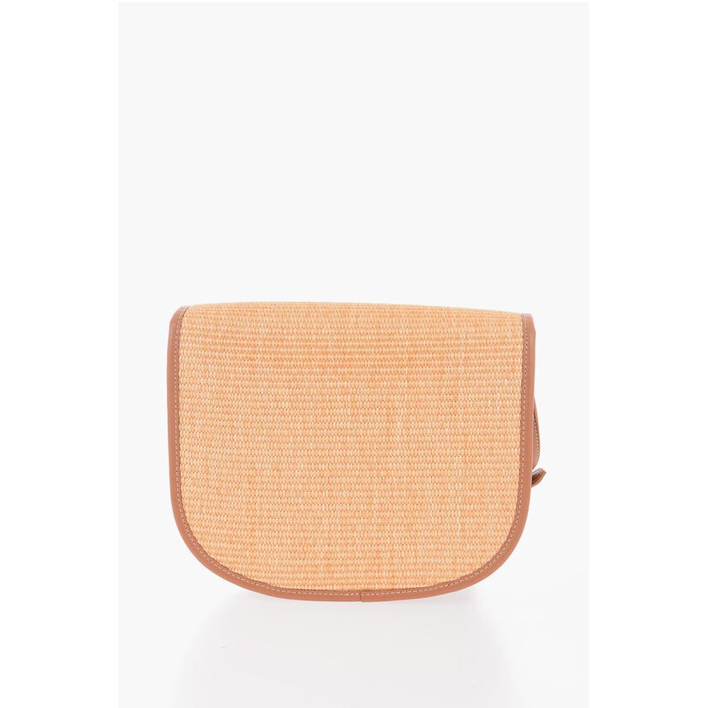 LOVE Rafia Crossbody Bag With Faux Leather Trimmings