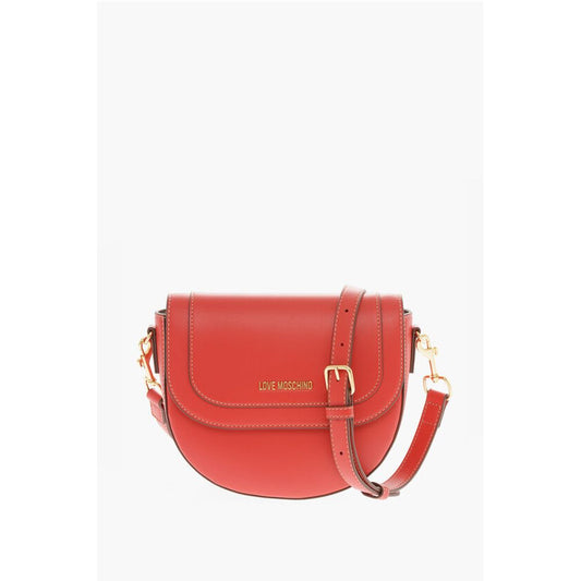 LOVE Faux Leather Saddle Bag with Removable Shoulder Strap