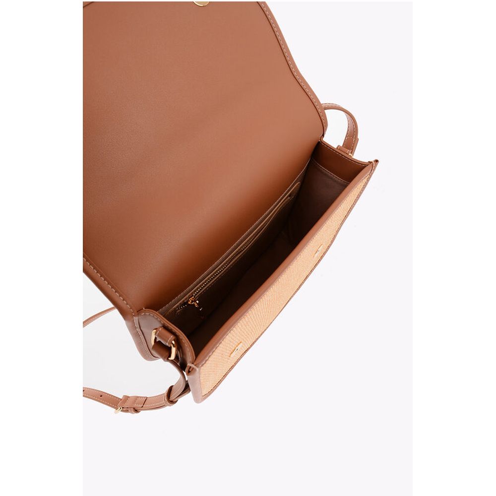 LOVE Rafia Crossbody Bag With Faux Leather Trimmings