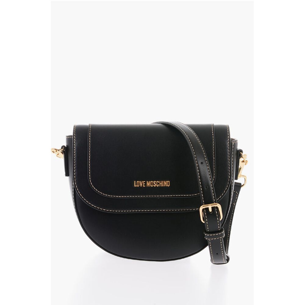 LOVE Faux Leather Saddle Bag with Removable Shoulder Strap