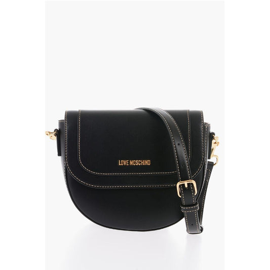 LOVE Faux Leather Saddle Bag with Removable Shoulder Strap