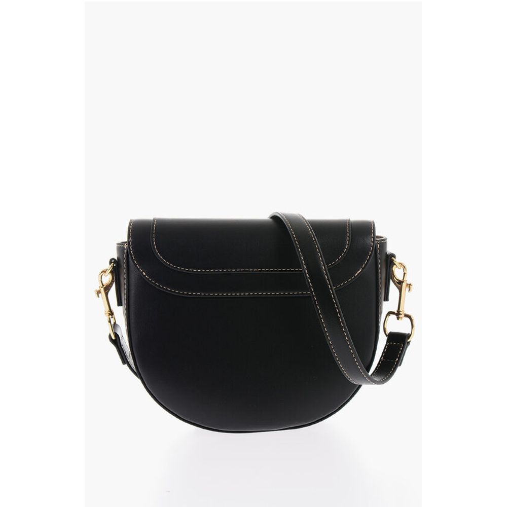LOVE Faux Leather Saddle Bag with Removable Shoulder Strap