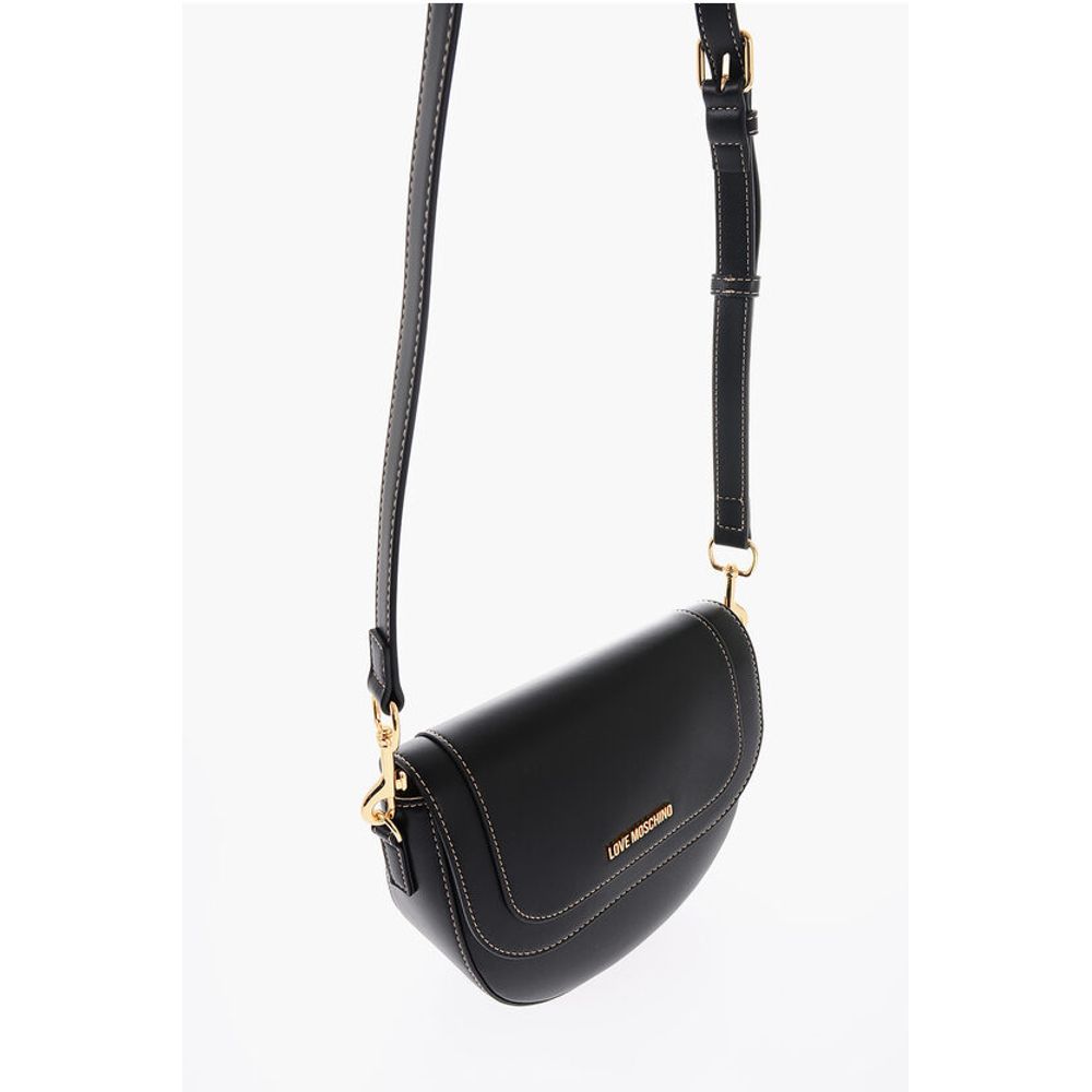LOVE Faux Leather Saddle Bag with Removable Shoulder Strap