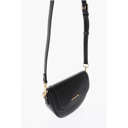 LOVE Faux Leather Saddle Bag with Removable Shoulder Strap