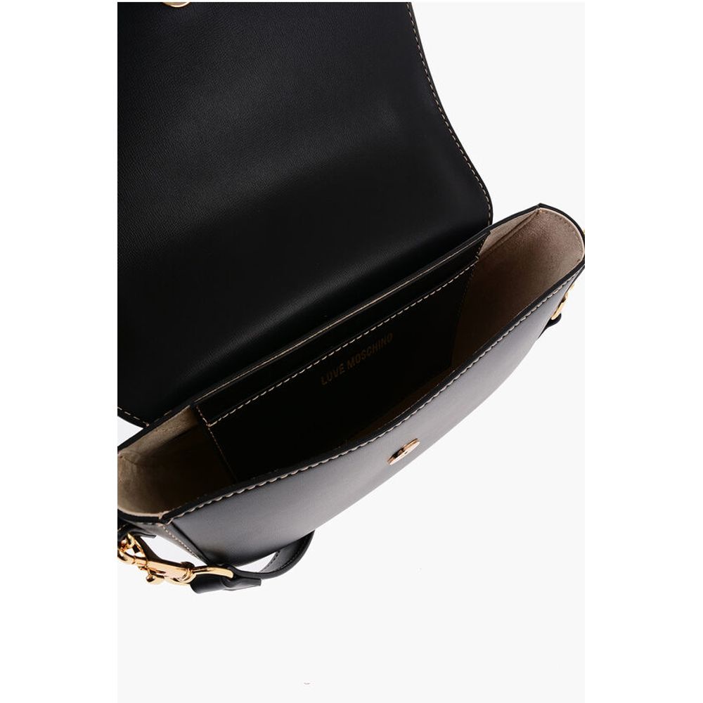 LOVE Faux Leather Saddle Bag with Removable Shoulder Strap