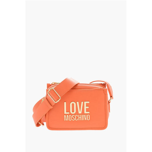 LOVE Faux Leather Camera Bag with Golden Logo Plaque