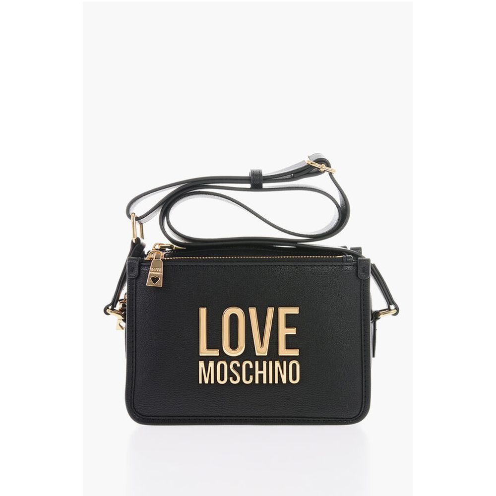 LOVE Faux Leather Crossbody Bag with Golden Logo