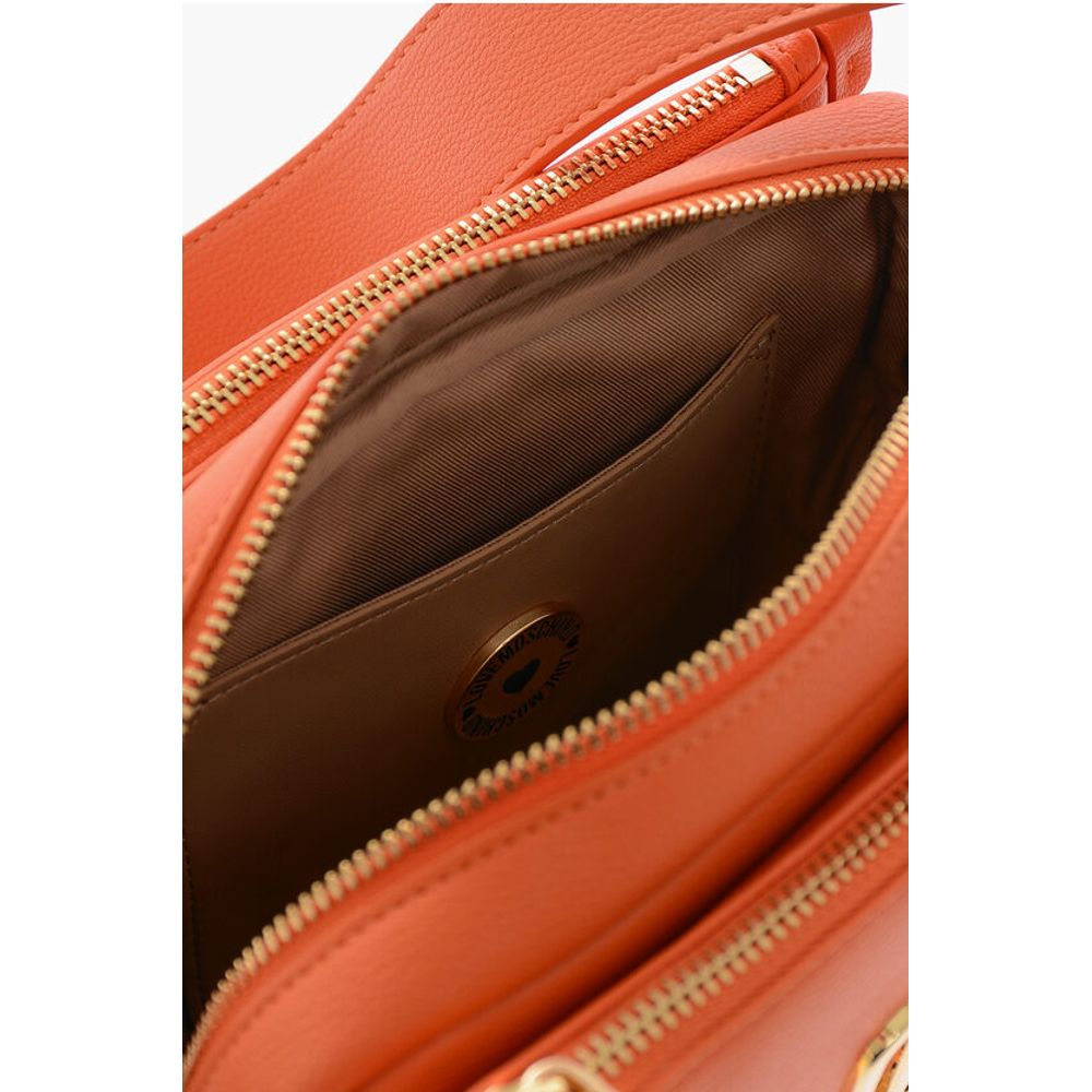 LOVE Faux Leather Camera Bag with Golden Logo Plaque