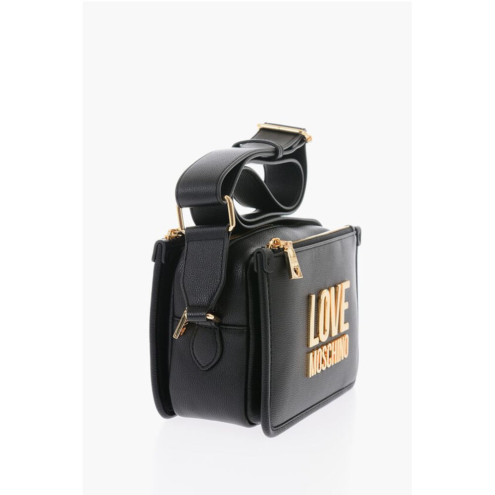 LOVE Faux Leather Crossbody Bag with Golden Logo