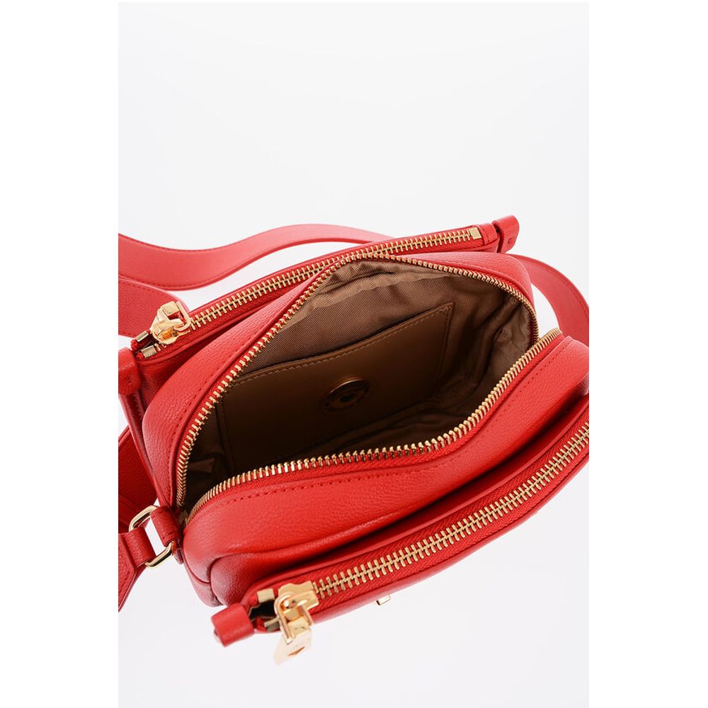 LOVE Textured Faux Leather Camera Bag with Golden Logo Plaqu