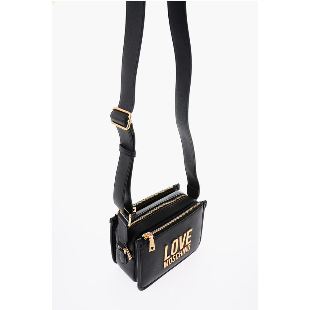LOVE Faux Leather Crossbody Bag with Golden Logo
