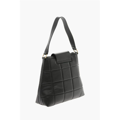 LOVE Quilted Faux Leather Shoulder Bag with Turn Lock Closur