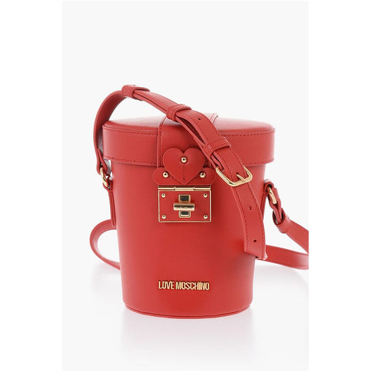 LOVE Leather Bucket Bag with Turn Lock Closure