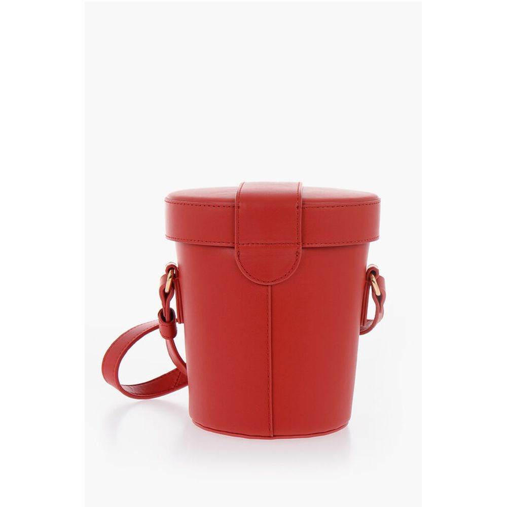 LOVE Leather Bucket Bag with Turn Lock Closure