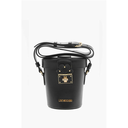 LOVE Leather Bucket Bag with Turn Lock Closure