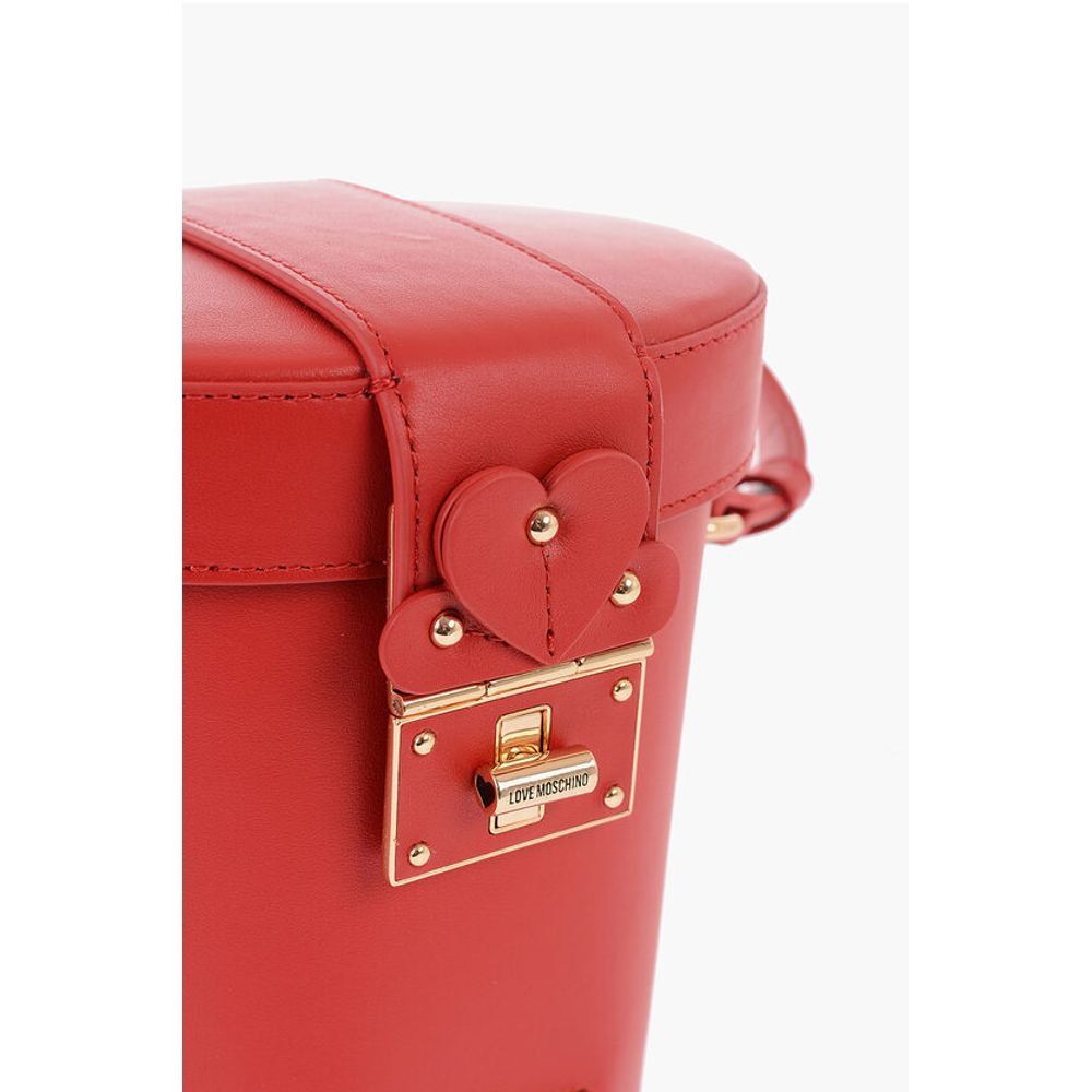 LOVE Leather Bucket Bag with Turn Lock Closure