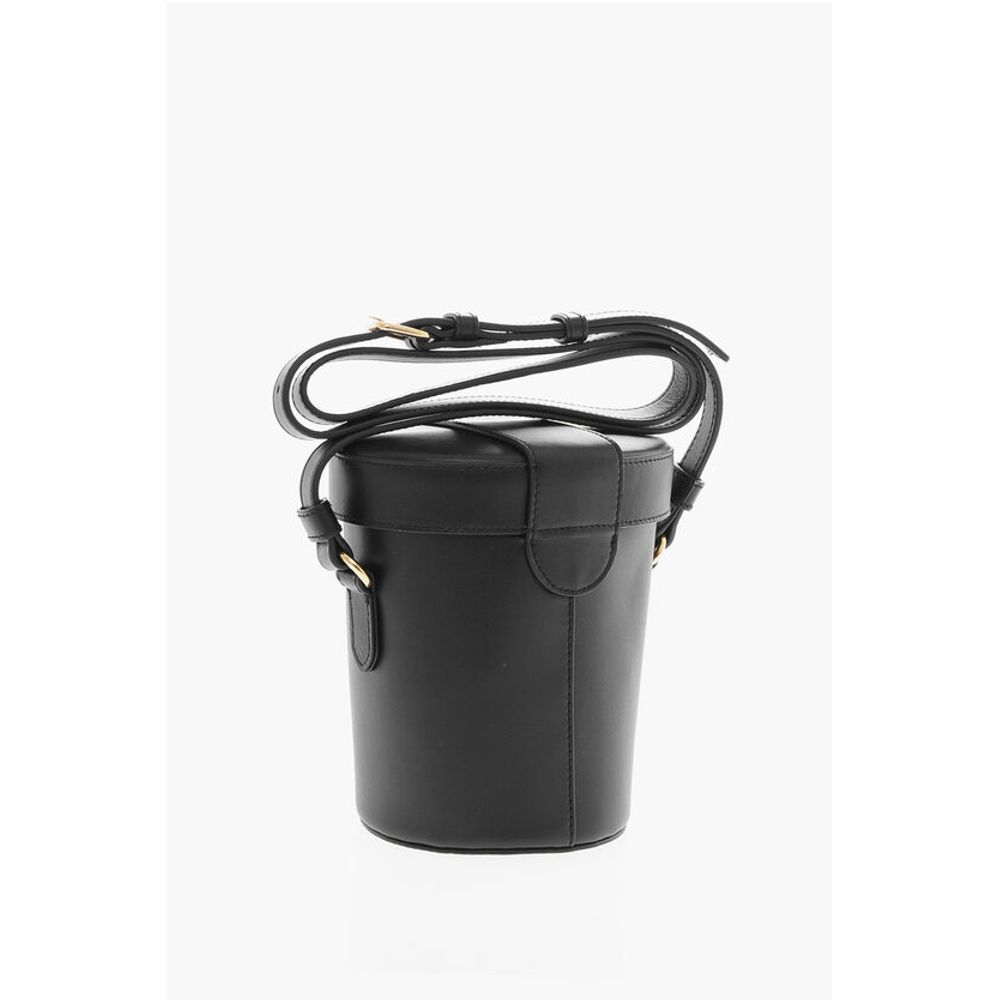 LOVE Leather Bucket Bag with Turn Lock Closure