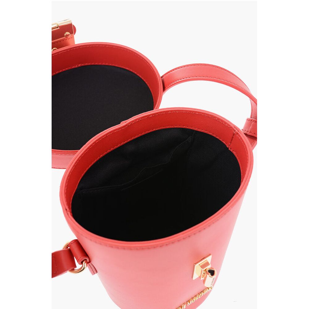 LOVE Leather Bucket Bag with Turn Lock Closure