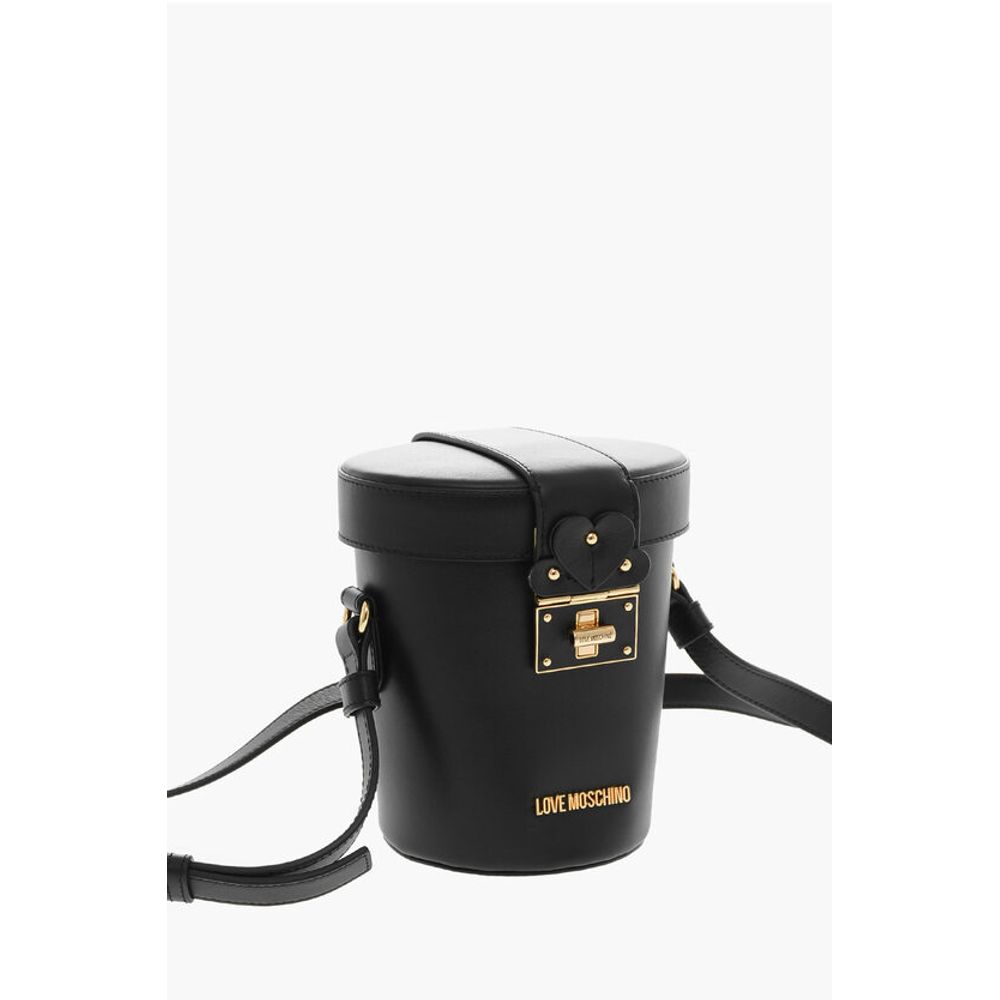 LOVE Leather Bucket Bag with Turn Lock Closure