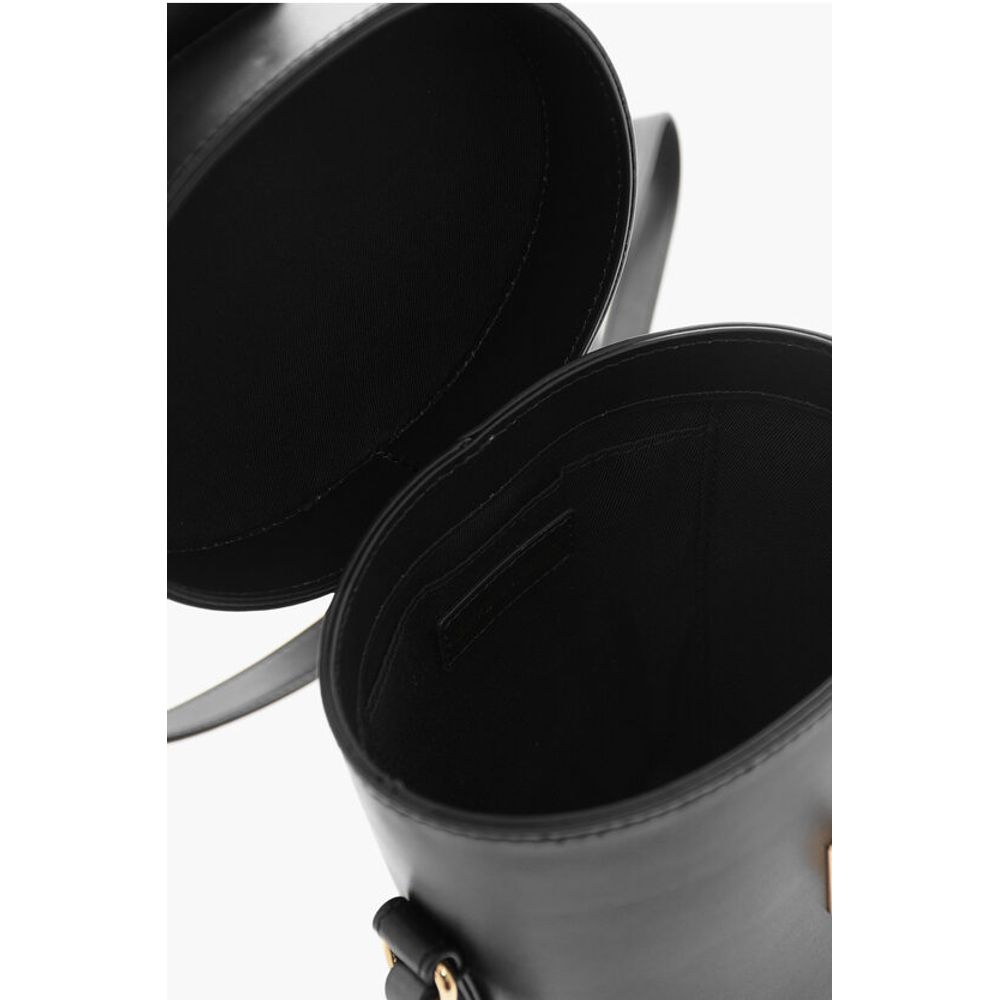 LOVE Leather Bucket Bag with Turn Lock Closure