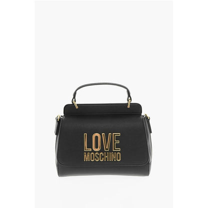 LOVE Faux Leather Shoulder Bag with Maxi Golden Logo