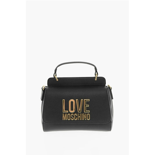 LOVE Faux Leather Shoulder Bag with Maxi Golden Logo