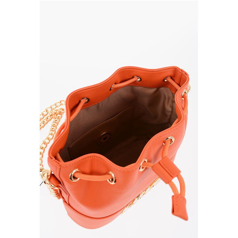 LOVE Textured Faux Leather Bucket Bag with Chain Shoulder St
