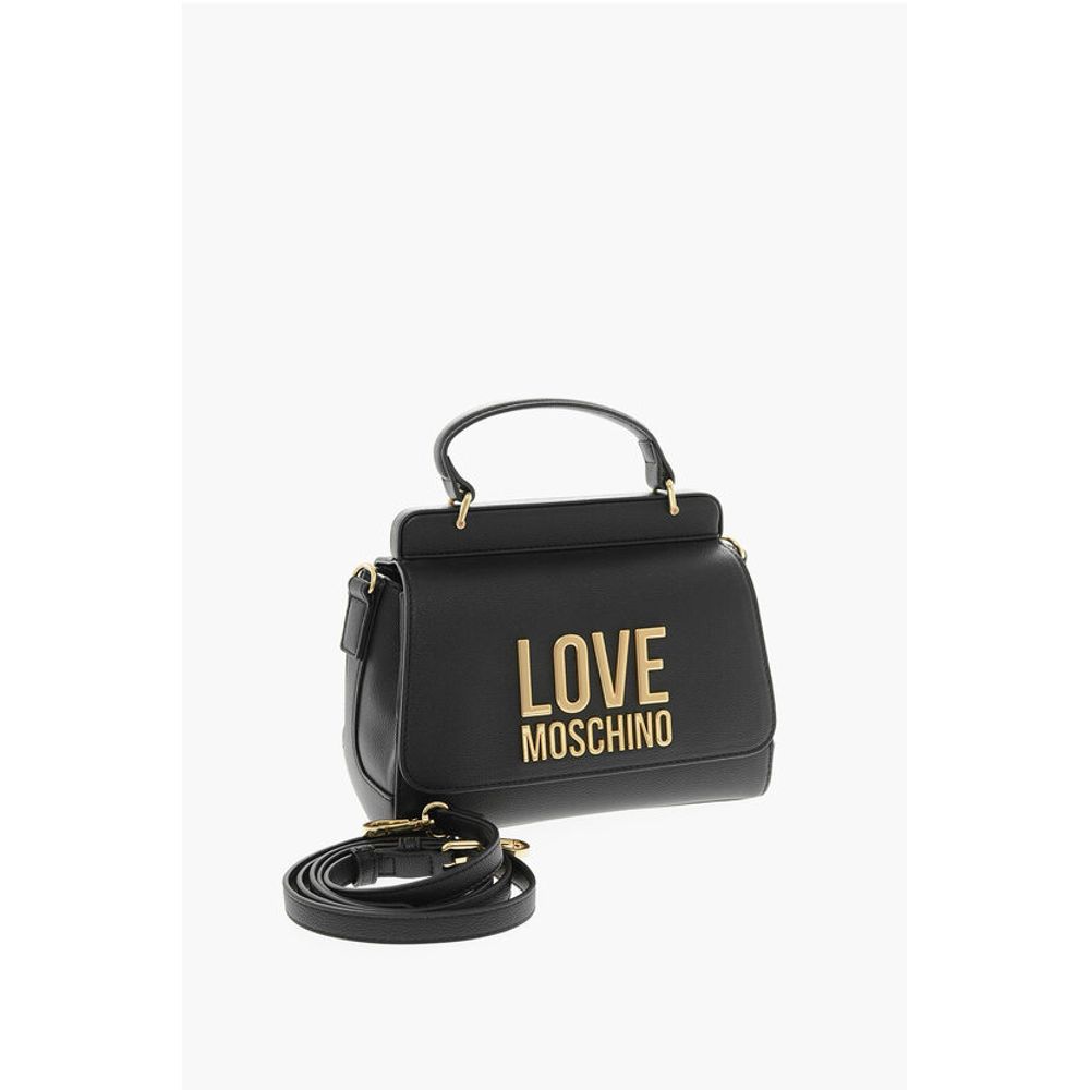 LOVE Faux Leather Shoulder Bag with Maxi Golden Logo