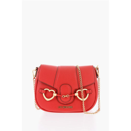 LOVE Faux Leather BIG HEARTBIT Crossbody Bag with Golden Cla