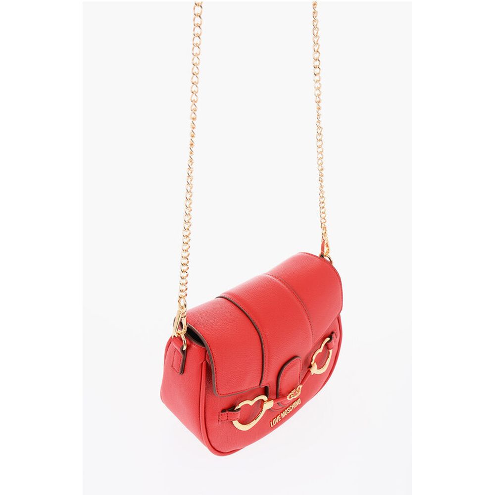 LOVE Faux Leather BIG HEARTBIT Crossbody Bag with Golden Cla