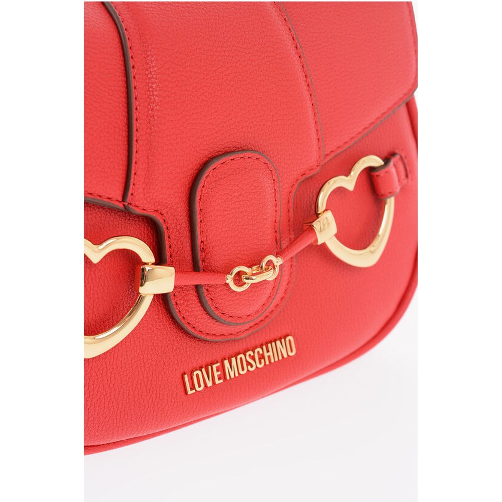 LOVE Faux Leather BIG HEARTBIT Crossbody Bag with Golden Cla