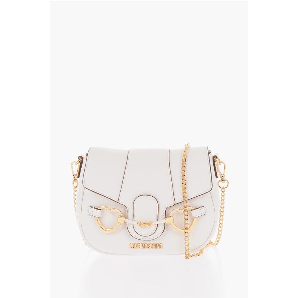 LOVE Faux Leather BIG HEARTBIT Crossbody Bag with Golden Cla