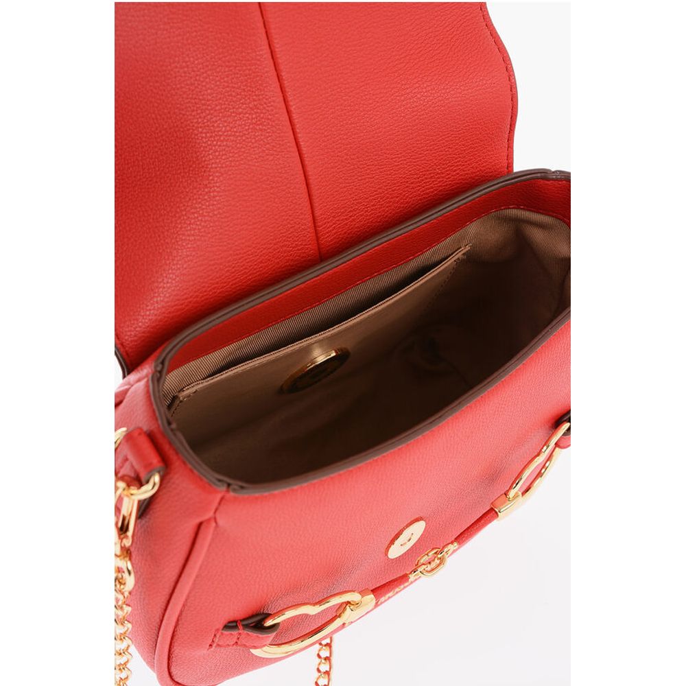 LOVE Faux Leather BIG HEARTBIT Crossbody Bag with Golden Cla