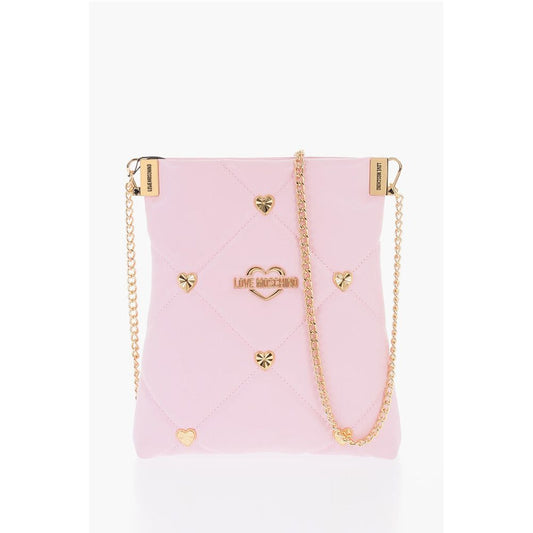 LOVE Faux Leather Crossbody Bag with All-Over Golder Hearts