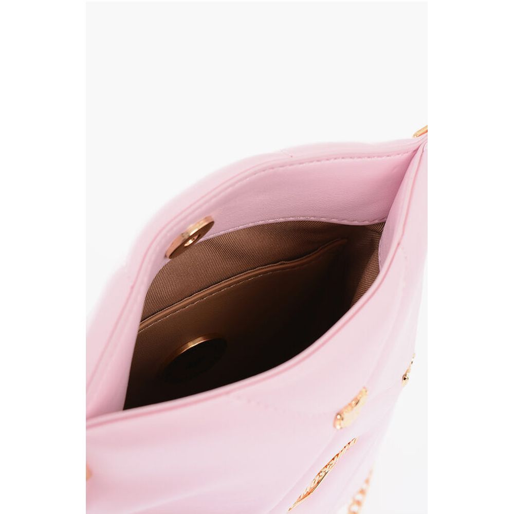 LOVE Faux Leather Crossbody Bag with All-Over Golder Hearts