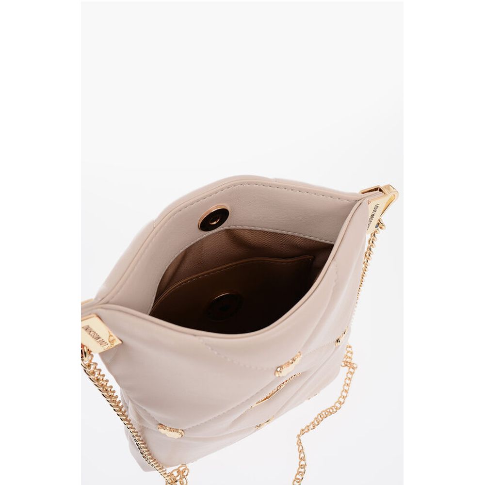 LOVE Quilted Faux Leather Crossbody Bag with Heart-Shaped Je
