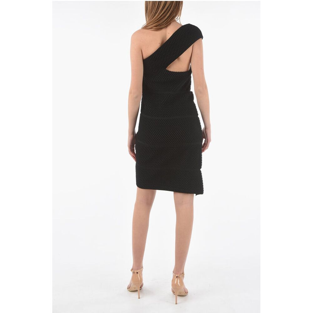 One Shoulder BUBBLE KNIT Mini Dress