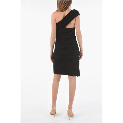 One Shoulder BUBBLE KNIT Mini Dress