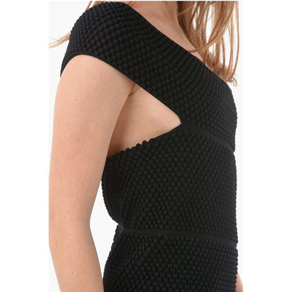 One Shoulder BUBBLE KNIT Mini Dress