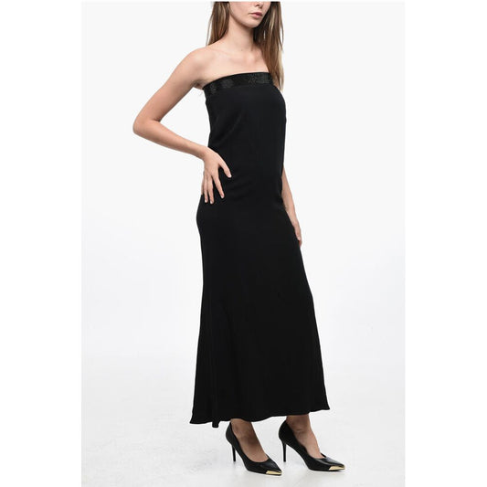 COUTURE Shift Strapless Dress with Crystals