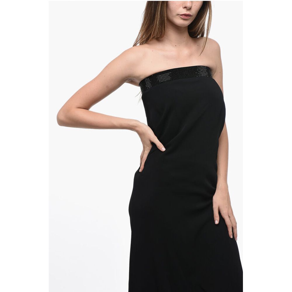 COUTURE Shift Strapless Dress with Crystals