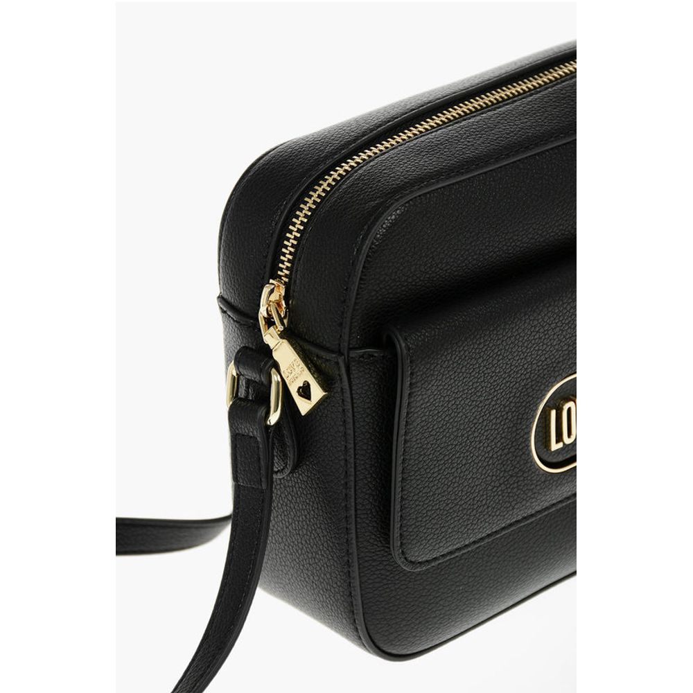 LOVE Textured Faux Leather Camera Bag with Front Pocket