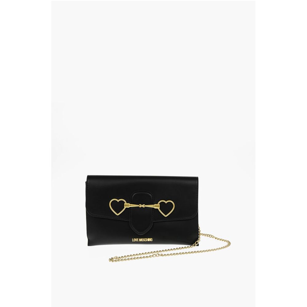 LOVE Removable Chain Shoulder Strap Faux Leather Clutch