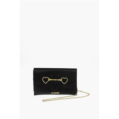 LOVE Removable Chain Shoulder Strap Faux Leather Clutch