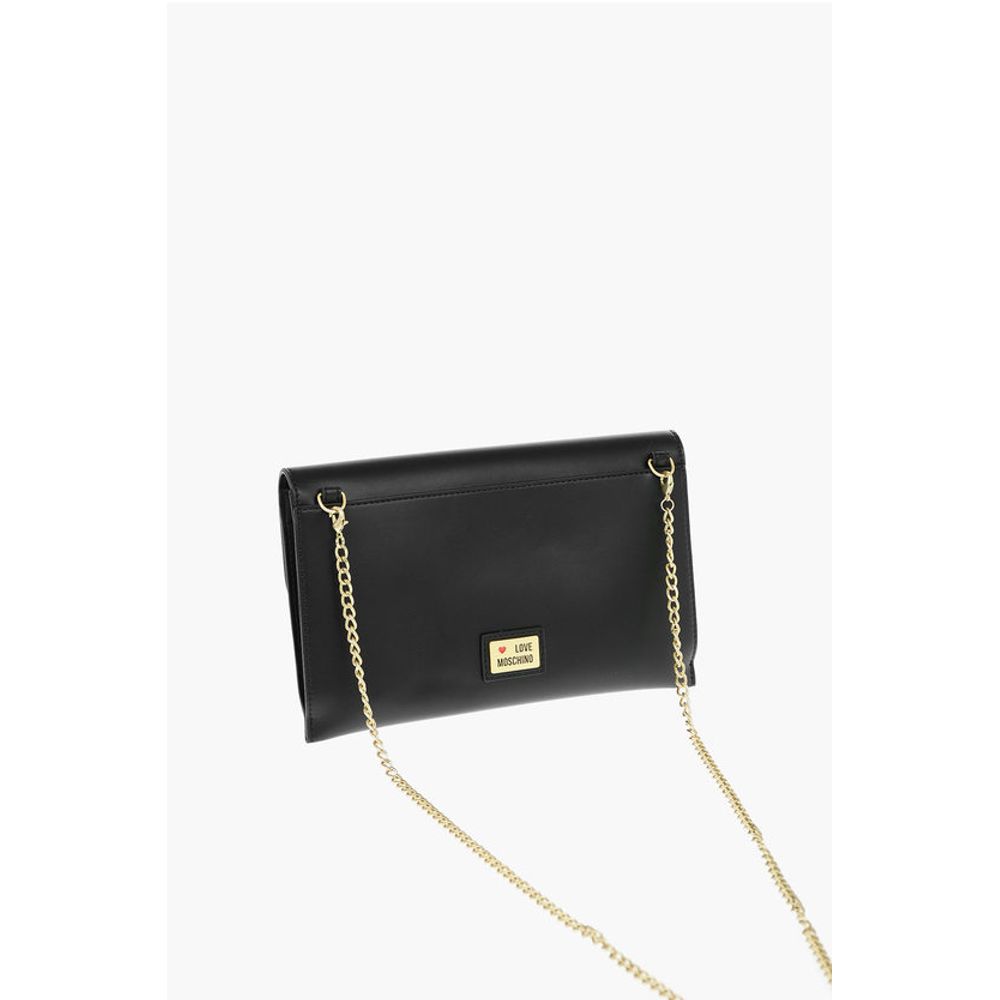 LOVE Removable Chain Shoulder Strap Faux Leather Clutch
